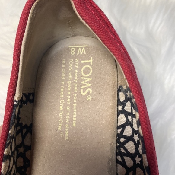 TOMS red espadrilles size 8 - Picture 5 of 5
